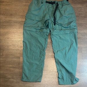 Vintage REI Men's Green Cargo convertible track pants/shorts